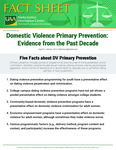 Domestic Violence Primary Prevention: Evidence from the Past Decade by Ingrid Johnson
