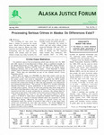 Alaska Justice Forum ; Vol. 10, No. 1 (Spring 1993) by A. B. Dellinger and N/A Bureau of Justice Statistics