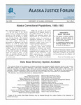 Alaska Justice Forum ; Vol. 9, No. 3 (Fall 1992) by N. E. Schafer, Melissa S. Green, and N/A Bureau of Justice Statistics