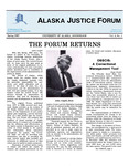 Alaska Justice Forum ; Vol. 4, No. 1 (Spring 1987) by Angell E. N/A, Roger V. Endell, N/A Bureau of Justice Statistics, and N. E. Schafer