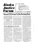 Alaska Justice Forum ; Vol. 1, No. 4 (August 1977) by Barry Stern, John E. Havelock, and Peter Smith Read