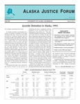 Alaska Justice Forum ; Vol. 11, No. 3 (Fall 1994) by Richard Curtis, N. E. Schafer, N/A Bureau of Justice Statistics, Teresa W. Carns, and Sarah Josephson