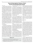 Teens Acting against Violence (TAAV) and the 40 Developmental Assets by Khristy Parker