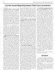 Current Issues Regarding Alaska Tribal Court Jurisdiction by Fortson N/A