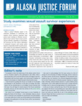 Alaska Justice Forum ; Vol. 36, No. 1 (Fall 2019) ﻿ by Ingrid Johnson, Randi Breager, Katherine H. TePas, Henry Randolph, Barbara Dunham, L. Diane Casto, Angelia Trujillo, Ryan Fortson, and Troy C. Payne