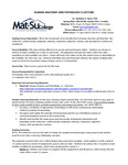 BIOL A112 Human Anatomy and Physiology II Lecture Syllabus