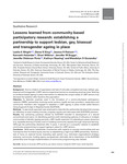 Lessons Learned from Community-Based Participatory Research: Establishing a Partnership to Support Lesbian, Gay, Bisexual and Transgender Aging-in-Place. by Diane King