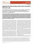 Applying the food–energy–water nexus concept at the local scale by N/A N/A