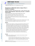 Perspectives of LGBTQ Older Adults on Aging in Place: A Qualitative Investigation by Diane K. King, Jennifer M. Boggs, Jennifer Dickman Portz, Leslie A. Wright, Kenneth Helander, Jessica H. Retrum, and Wendolyn S. Gozansky