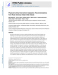 Physical Activity Intervention Adaptation: Recommendations from Rural American Indian Older Adults by Maja Pedersen, Kari Jo Harris, Blakely Brown, Mattea Grant, Chelsea Kleinmeyer, Ashley Glass, Niki Graham, and Diane K. King