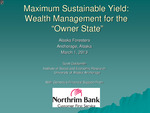 Maximum Sustainable Yield:Wealth Management for the“Owner State” by Oliver Scott Goldsmith