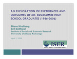 Recent Graduates of Mt. Edgecumbe: Why Did They Attend and How Has It Affected Their Lives? (Presentation) by Diane Hirshberg and Brit DelMoral