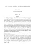 Dual language Education And Student Achievement by Andrew Bibler