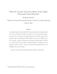 What do we know about the effects of the Alaska Permanent Fund Dividend? by Mouhcine Guettabi