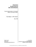 Achieving Alaska Native Self-Governance: Toward Implementation of the Alaska Natives Commission Report by Victor Fischer, Thomas Morehouse, Stephen Cornell, Jonathon Taylor, and Kenneth Grant