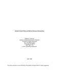 Alcohol Control Policy and Native American Communities by Matthew Berman