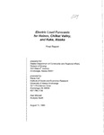Electric Load Forecasts for Haines, Chilkat Valley, and Kake, Alaska by Steve Colt and Alan Mitchell