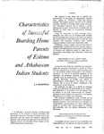 Characteristics of Successful Boarding Home Parents of Eskimo and Athabascan Indian Students by Judith Kleinfield