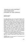 "Sense of Fate Control" and Community Control of the Schools by Judith Kleinfield
