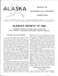 Alaska's Growth to 1990 Economic Modelling and Policy Analysis by David T. Kresge