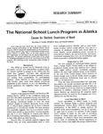 The National School Lunch Program in Alaska: Causes for Decline; Questions of Need by Arthur E. Hippler and William Alves