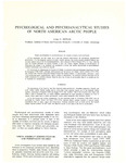 Psychological and Psuchoanalytical Studies of North American Arctic People by Arthur E. Hippler