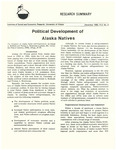 Political Development of Alaska Natives by Thomas Morehouse