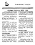 Alaska's Elections, 1958-1984 (Research Summary) by Thomas Morehouse