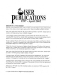 ISER Publications 1997 - April 2002 by N/A Unknown