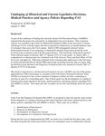 Cataloging of Historical and Current Legislative Decisions, Medical Practices and Agency Policies Regarding FAS by Alexandra Edwards
