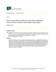 Stock, Corporations, and Native Land Claims Settlement: One of a Series of Articles on the Native Land Claims by Stephen Conn
