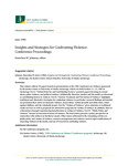 Insights and Strategies for Confronting Violence: Conference Proceedings by Johnson W. N/A