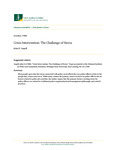 Crisis Intervention: The Challenge of Stress by John E. Angell