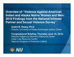Overview of 'Violence against American Indian and Alaska Native Women and Men: 2010 Findings from the National Intimate Partner and Sexual Violence Survey by André B. Rosay