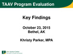 TAAV Program Evaluation: Key Findings by Khristy Parker
