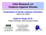 UAA Research on Violence against Women by André B. Rosay