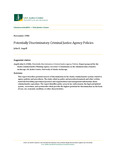 Potentially Discriminatory Criminal Justice Agency Policies by John E. Angell