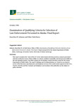 Examination of Qualifying Criteria for Selection of Law Enforcement Personnel in Alaska: Final Report by Knowlton W. Johnson and Chloe Clark-Berry