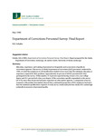 Department of Corrections Personnel Survey: Final Report by Schafer E. N/A