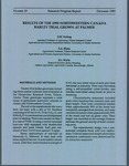 Results of the 1990 Northwestern Canada Barley Trial Grown at Palmer by S.M. Dofing, S.A. Blake, and R.I. Wolfe